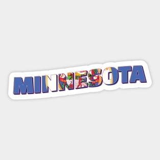 Minnesota vintage style retro souvenir Sticker